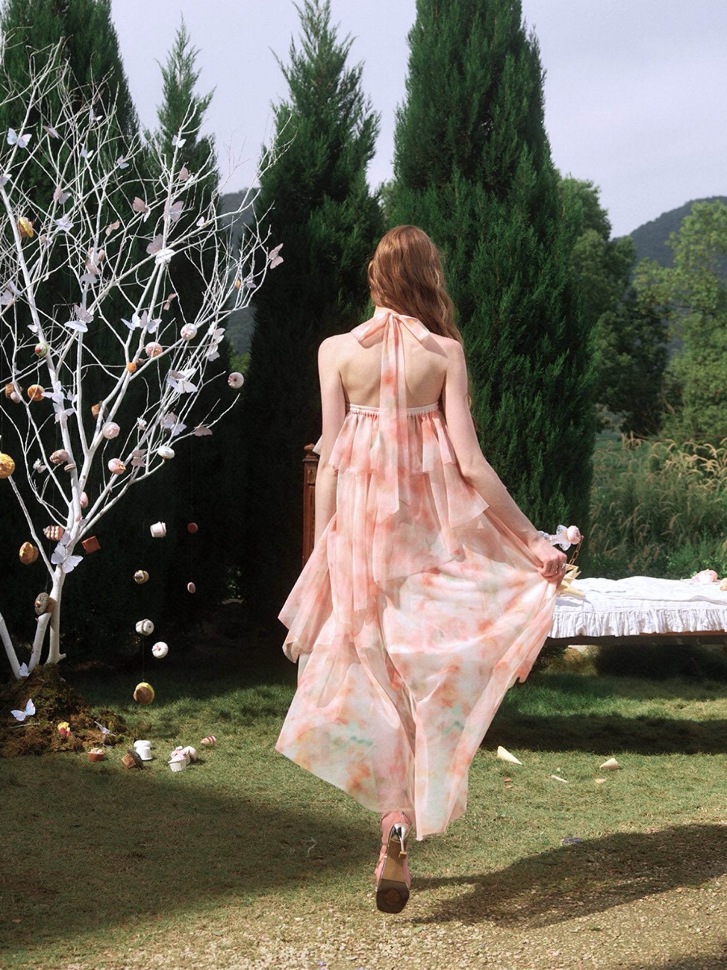Floral Layered Flowing Midi Dress