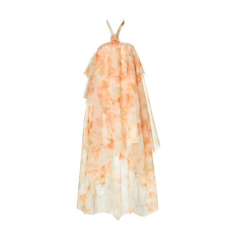 Floral Layered Flowing Midi Dress