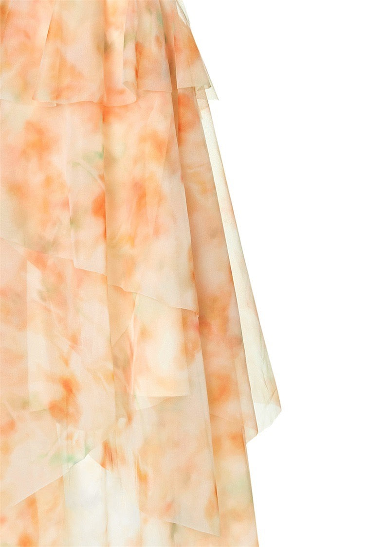 Floral Layered Flowing Midi Dress