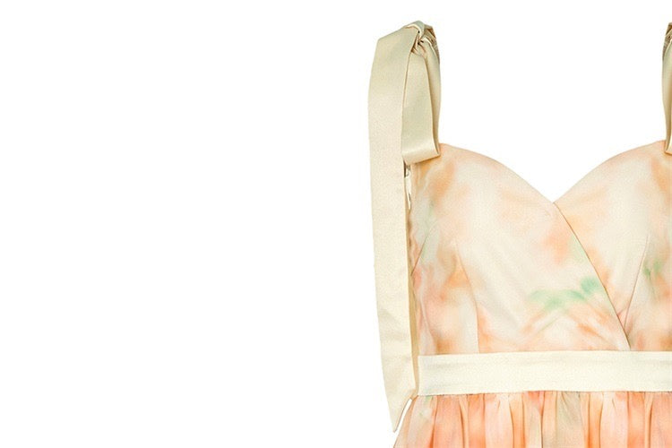 Floral Layered Wrap Midi Dress