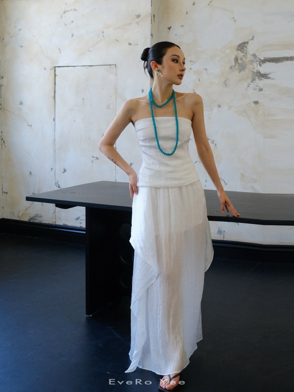 Strapless Gathered Sleeveless Top