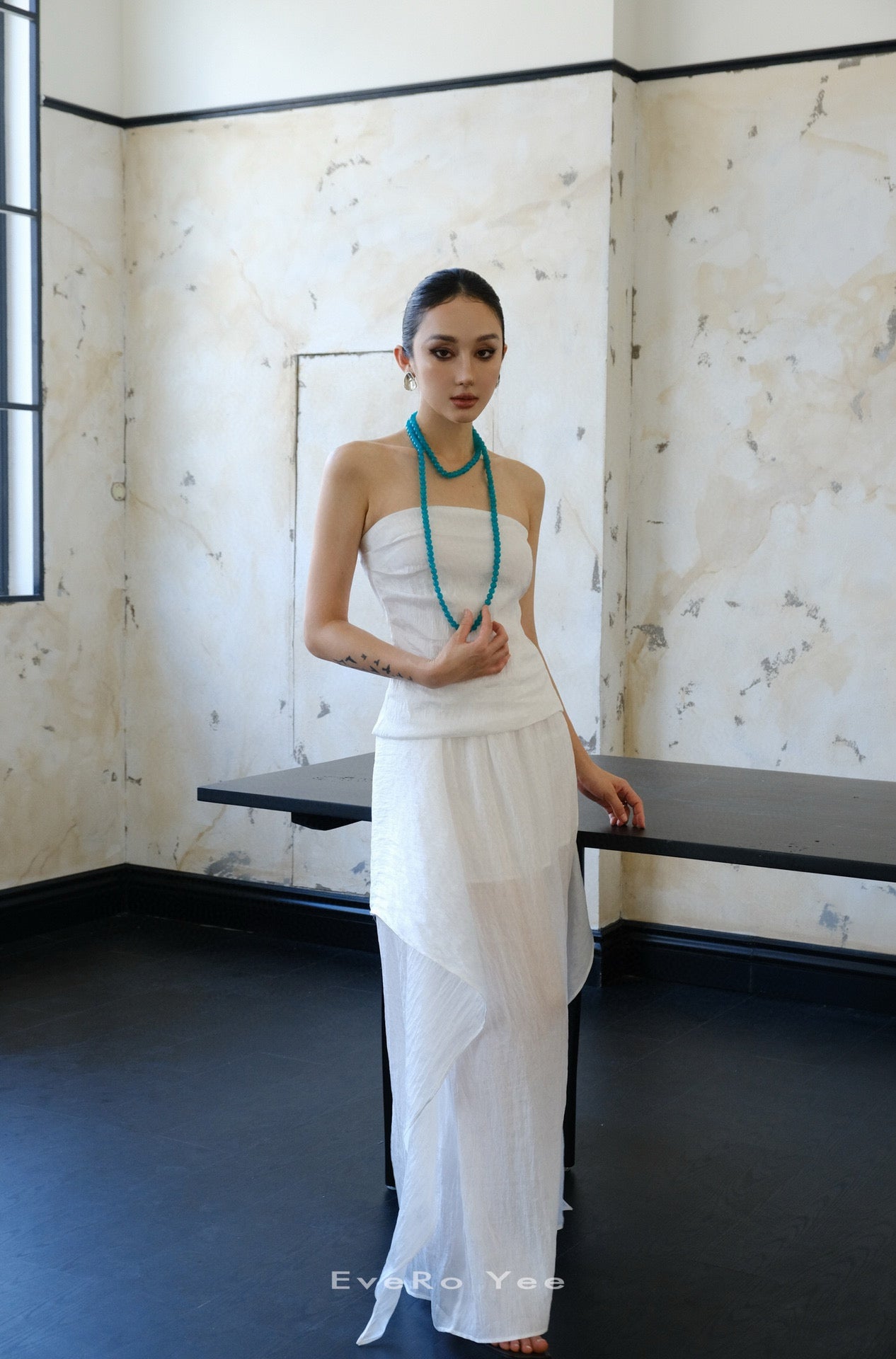 Strapless Gathered Sleeveless Top