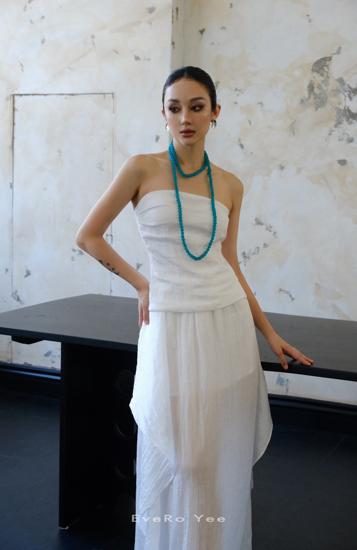 Strapless Gathered Sleeveless Top