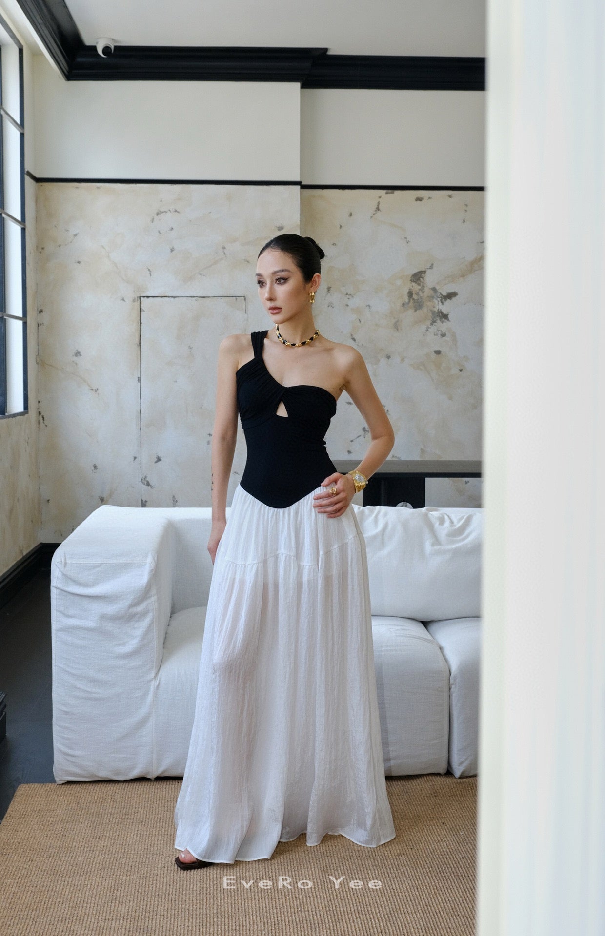 Asymmetrical One-Shoulder Maxi Dress