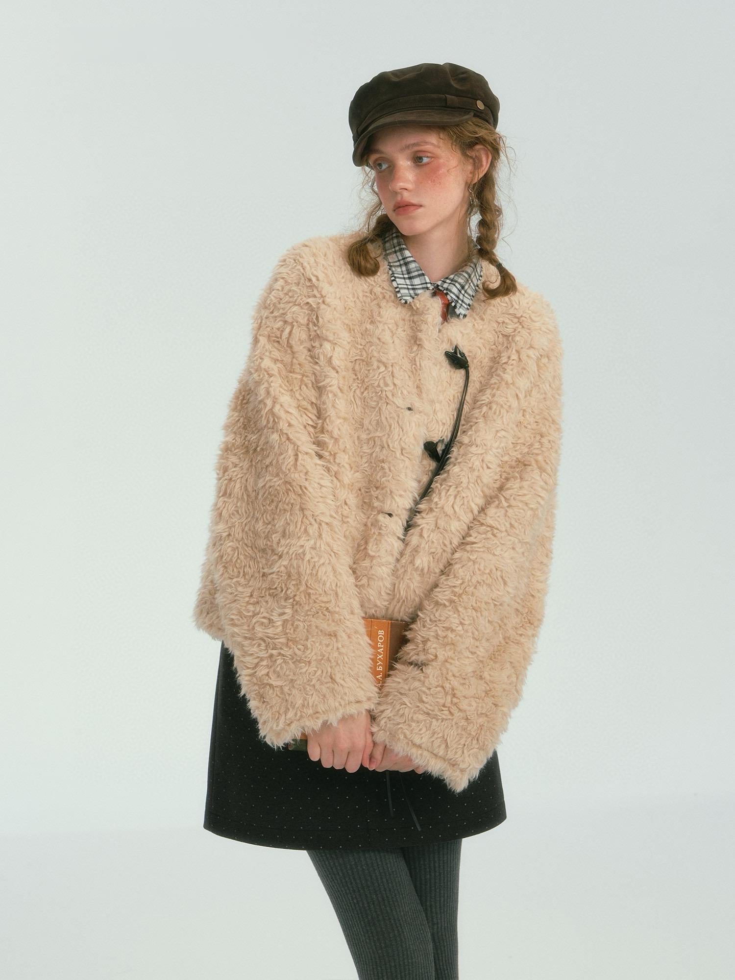Cozy Faux Fur Winter Jacket with Toggles