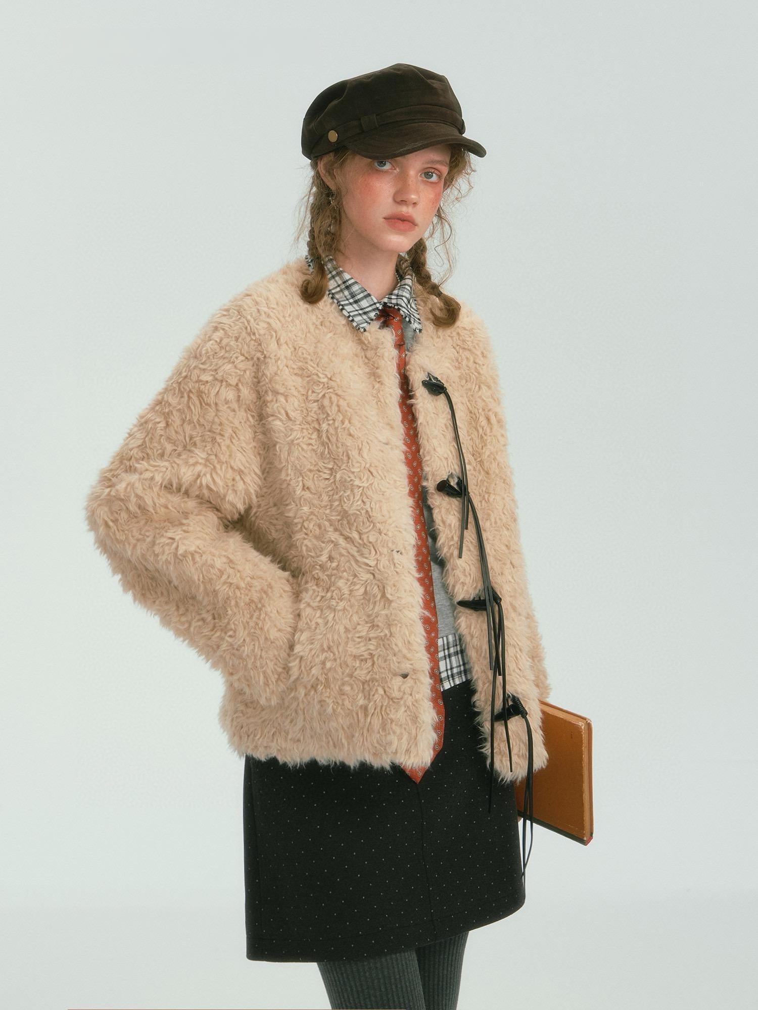 Cozy Faux Fur Winter Jacket with Toggles