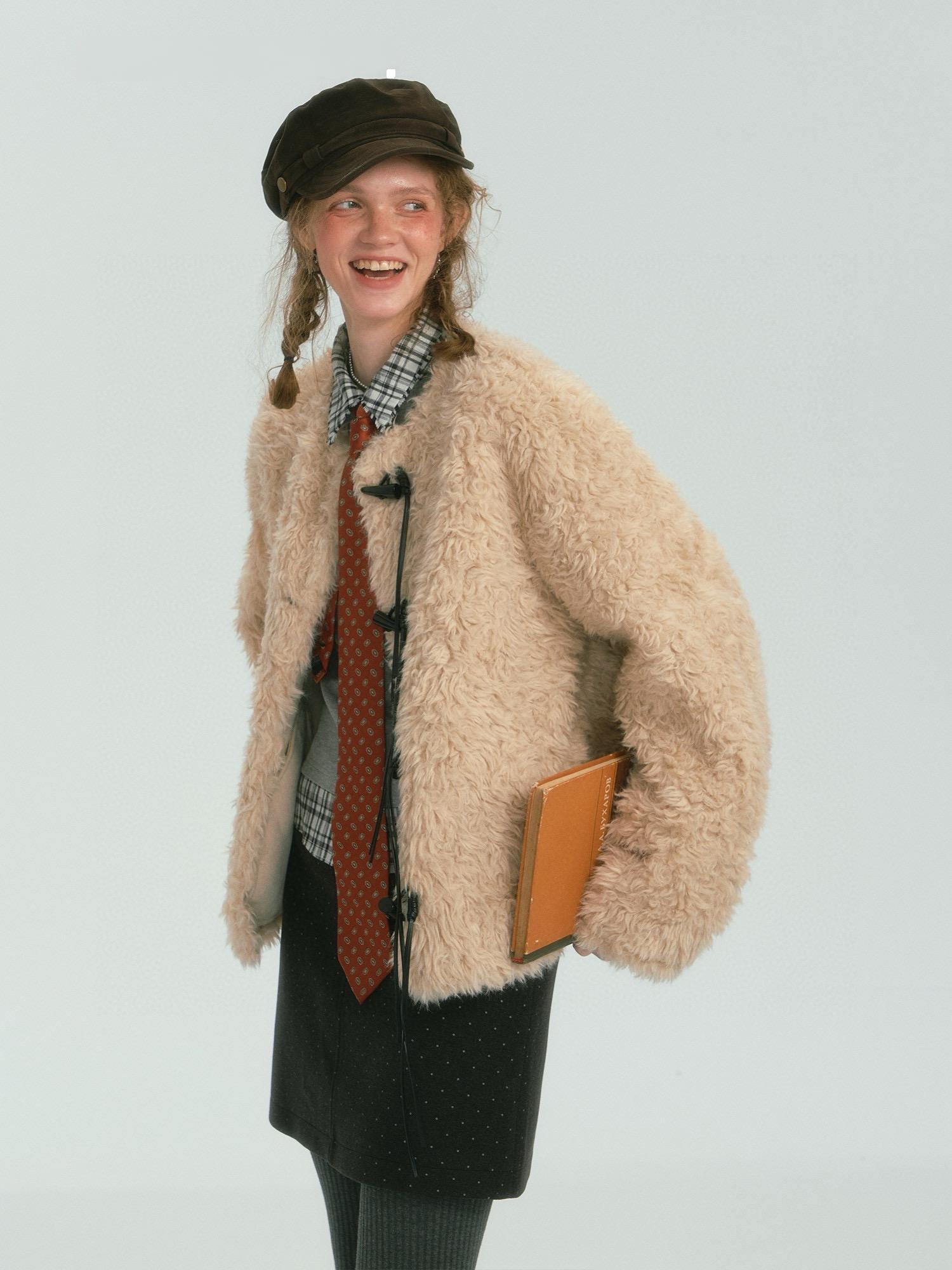 Cozy Faux Fur Winter Jacket with Toggles