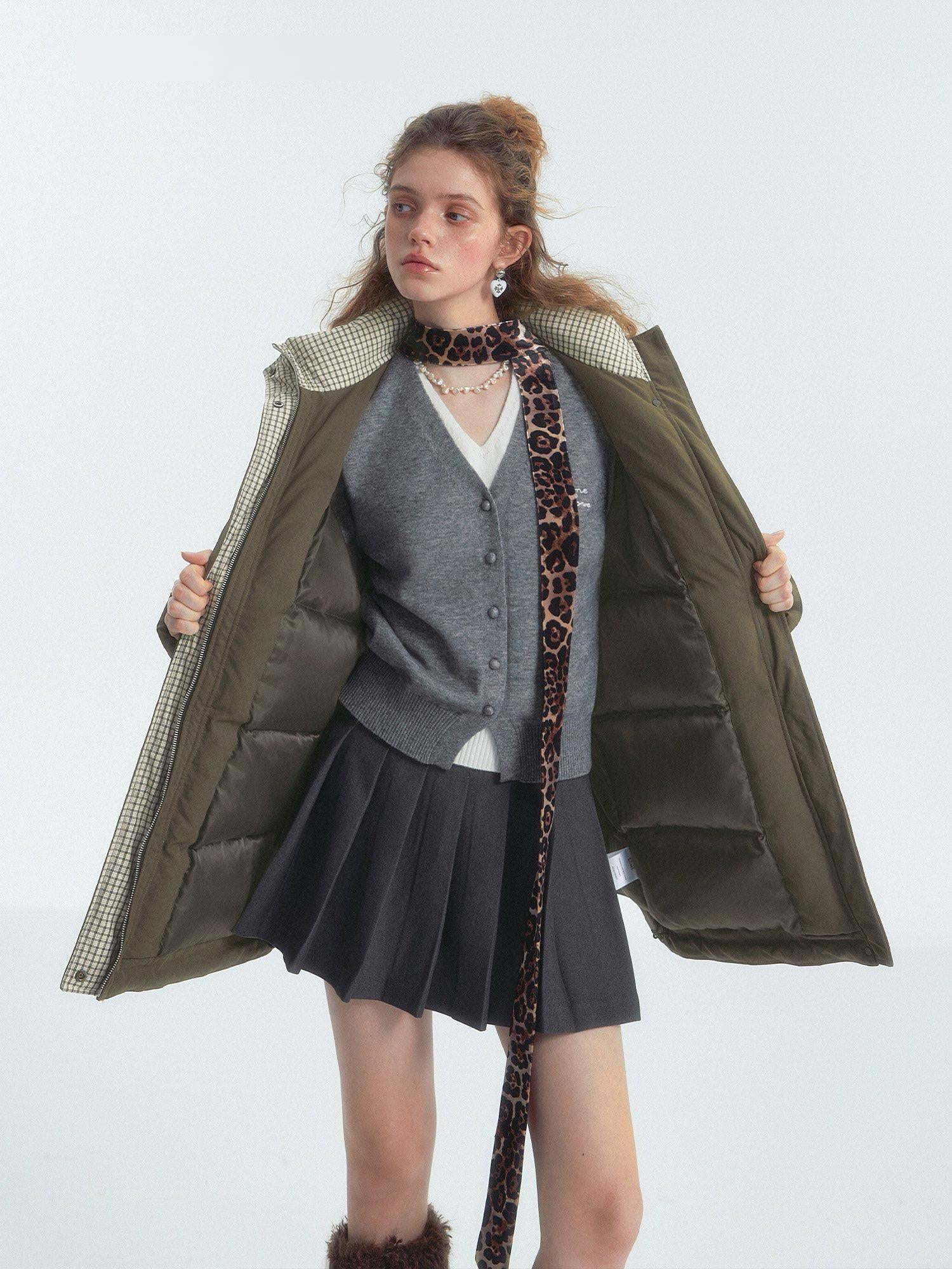Oversized Drawstring Bow Down Jacket