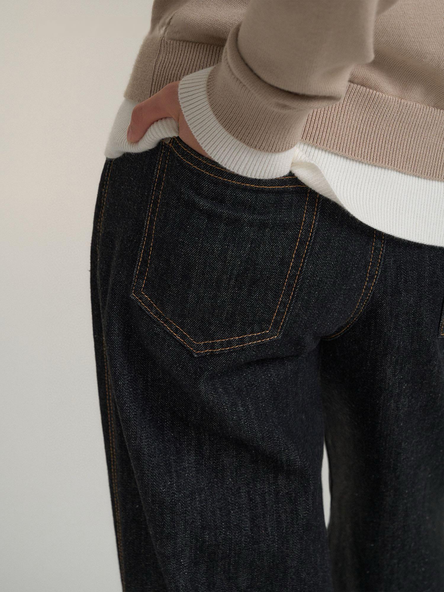 Retro Wide-Leg High-Waist Denim Pants