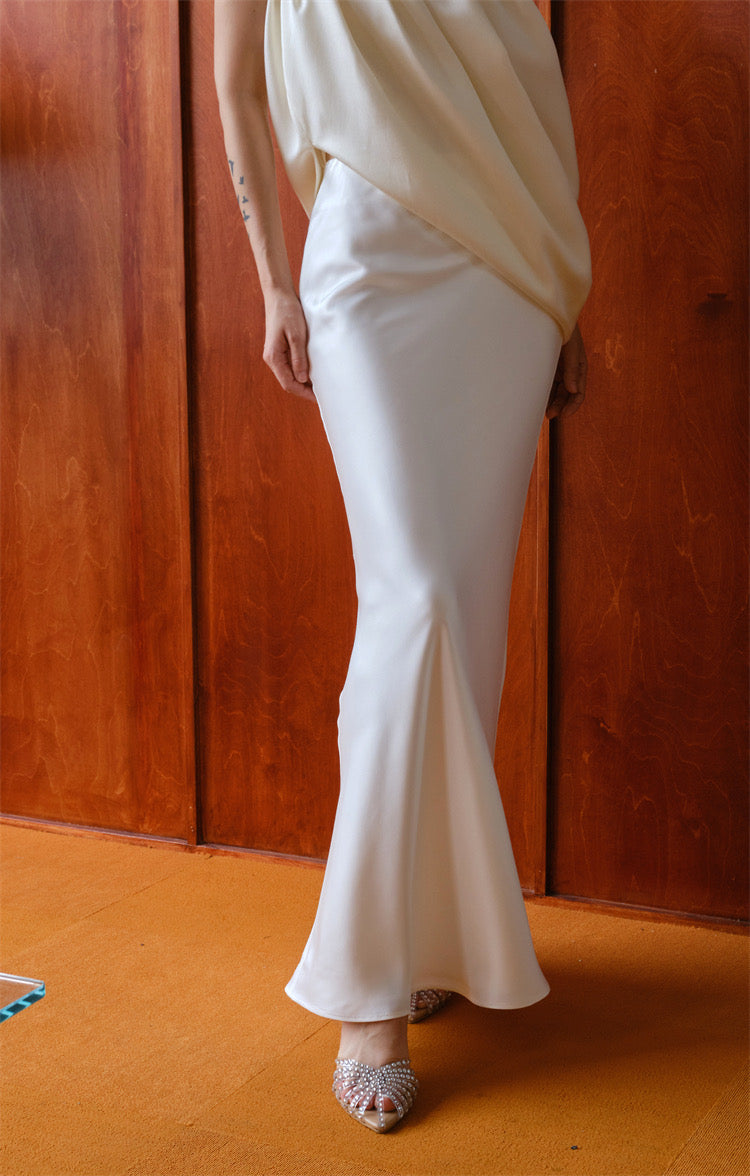 White Mermaid Maxi Skirt