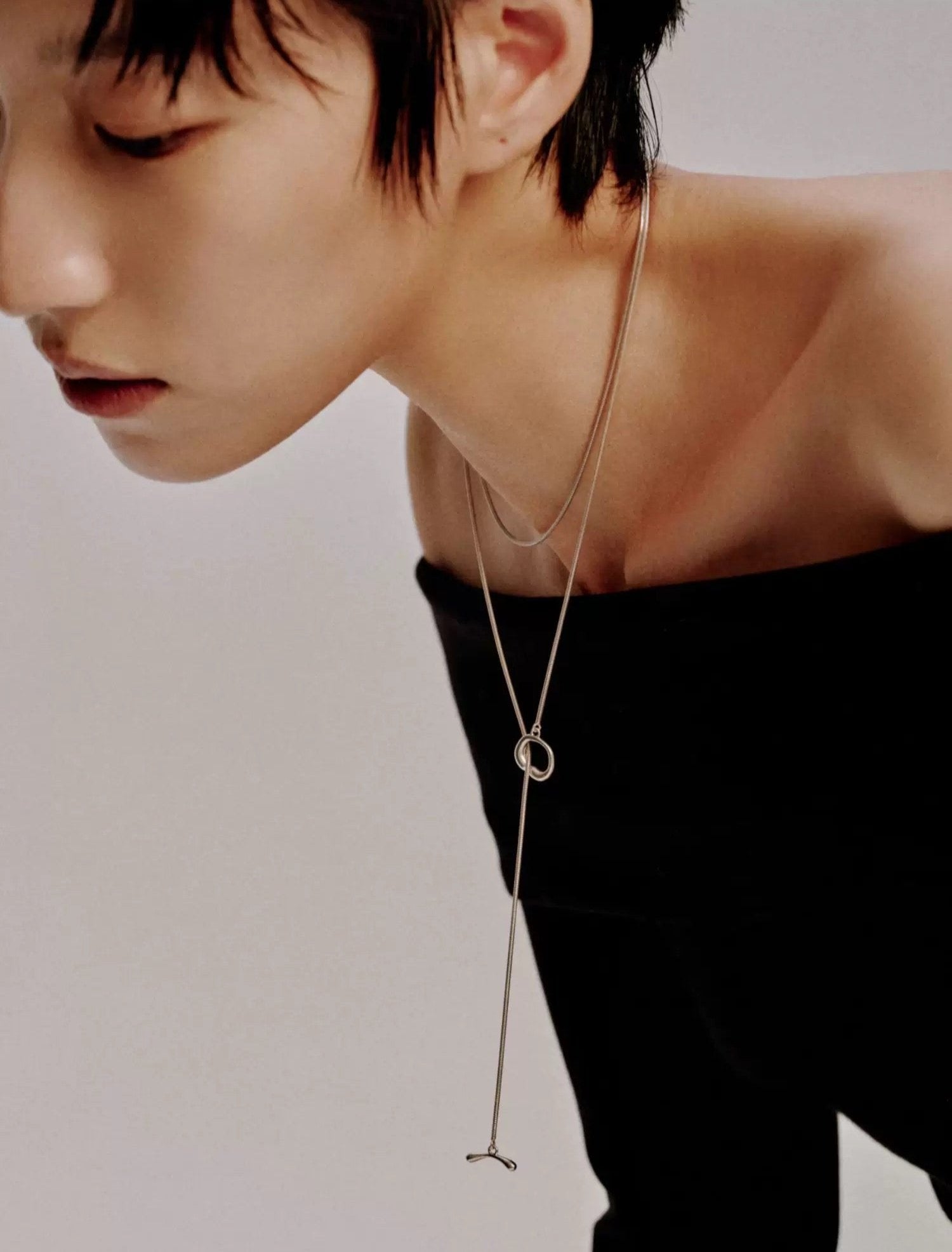 Long Chain OT Clasp Necklace