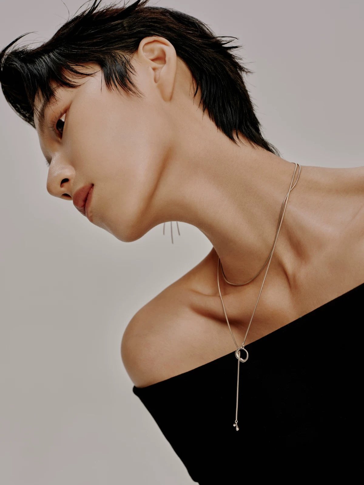 Long Chain OT Clasp Necklace