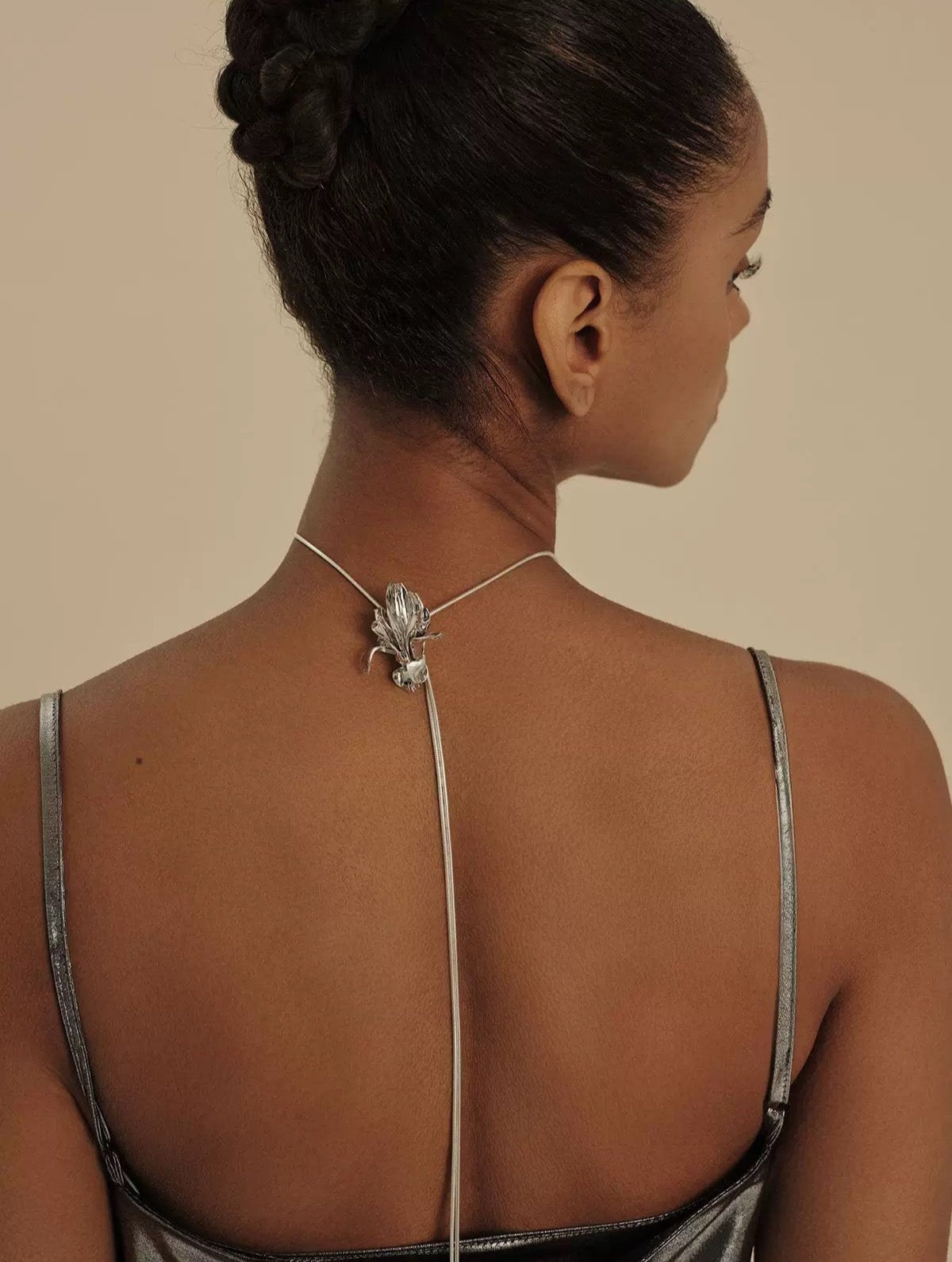 Orchid Flower Pendant Chain Necklace