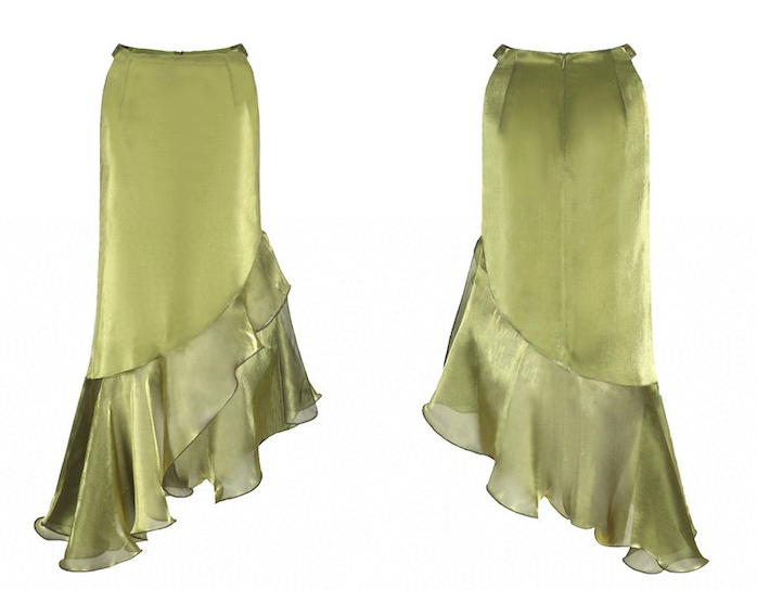 Asymmetrical Sleek High Waisted Ruffle Skirt