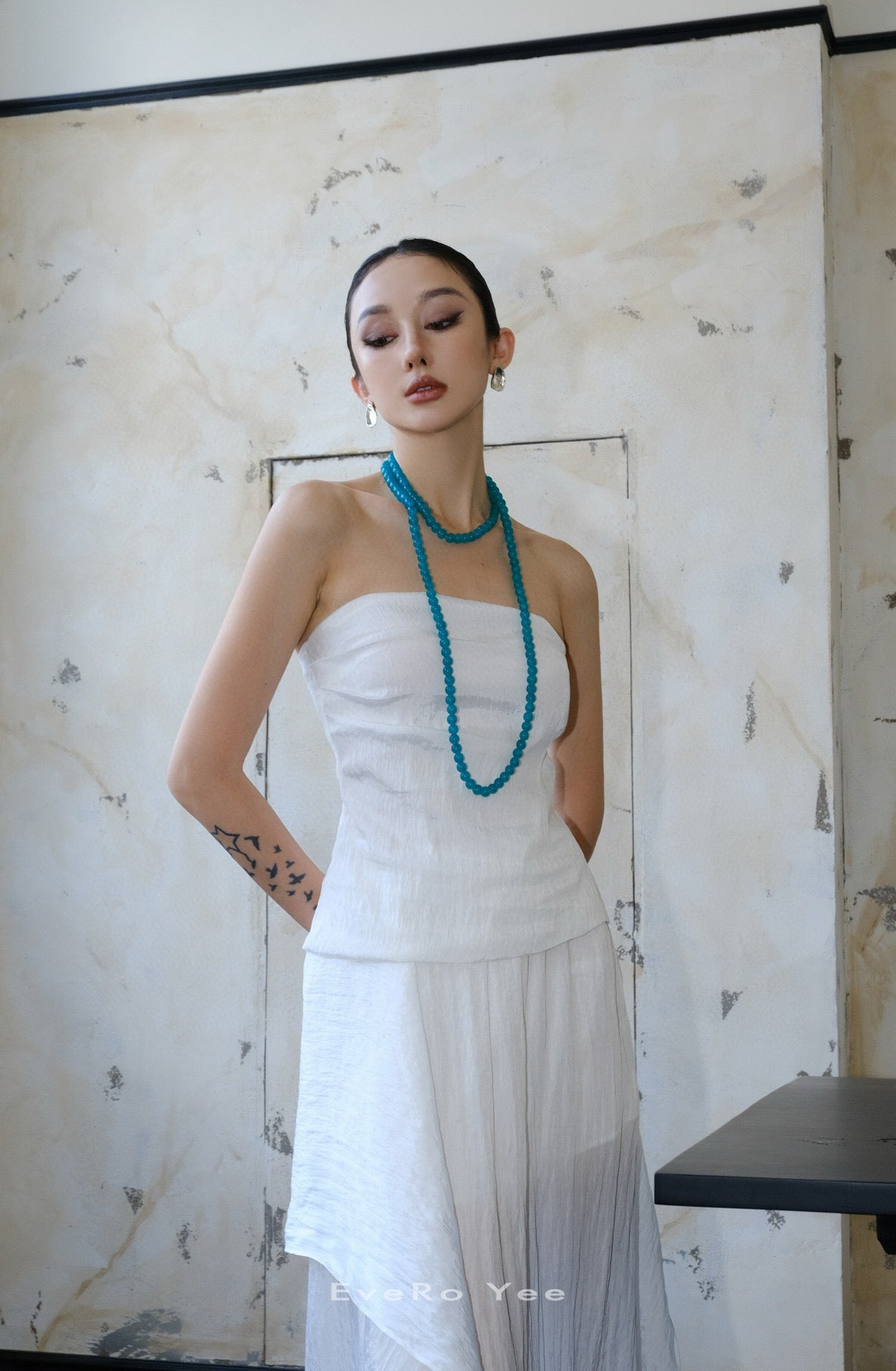Strapless Gathered Sleeveless Top