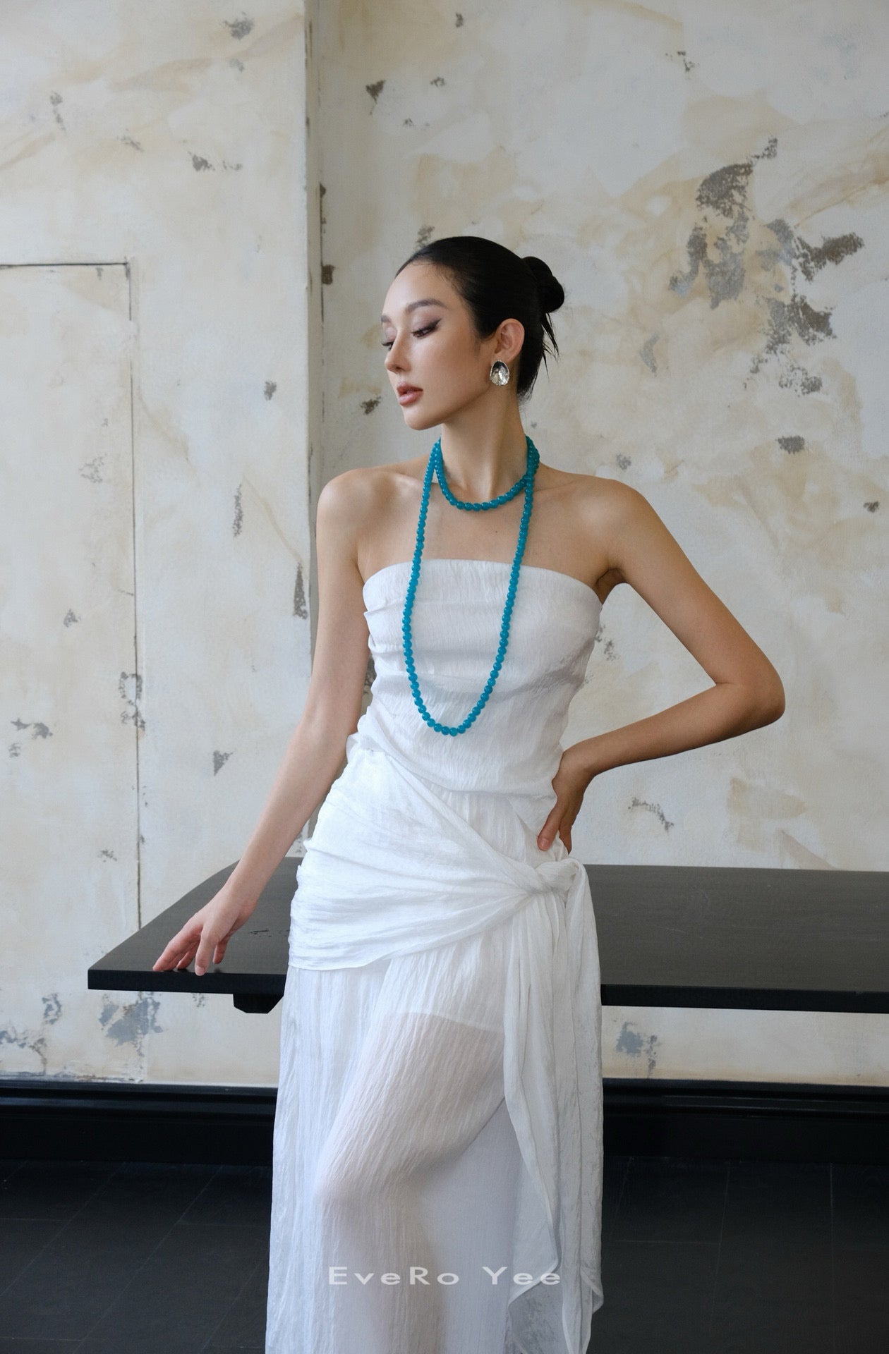 Strapless Gathered Sleeveless Top