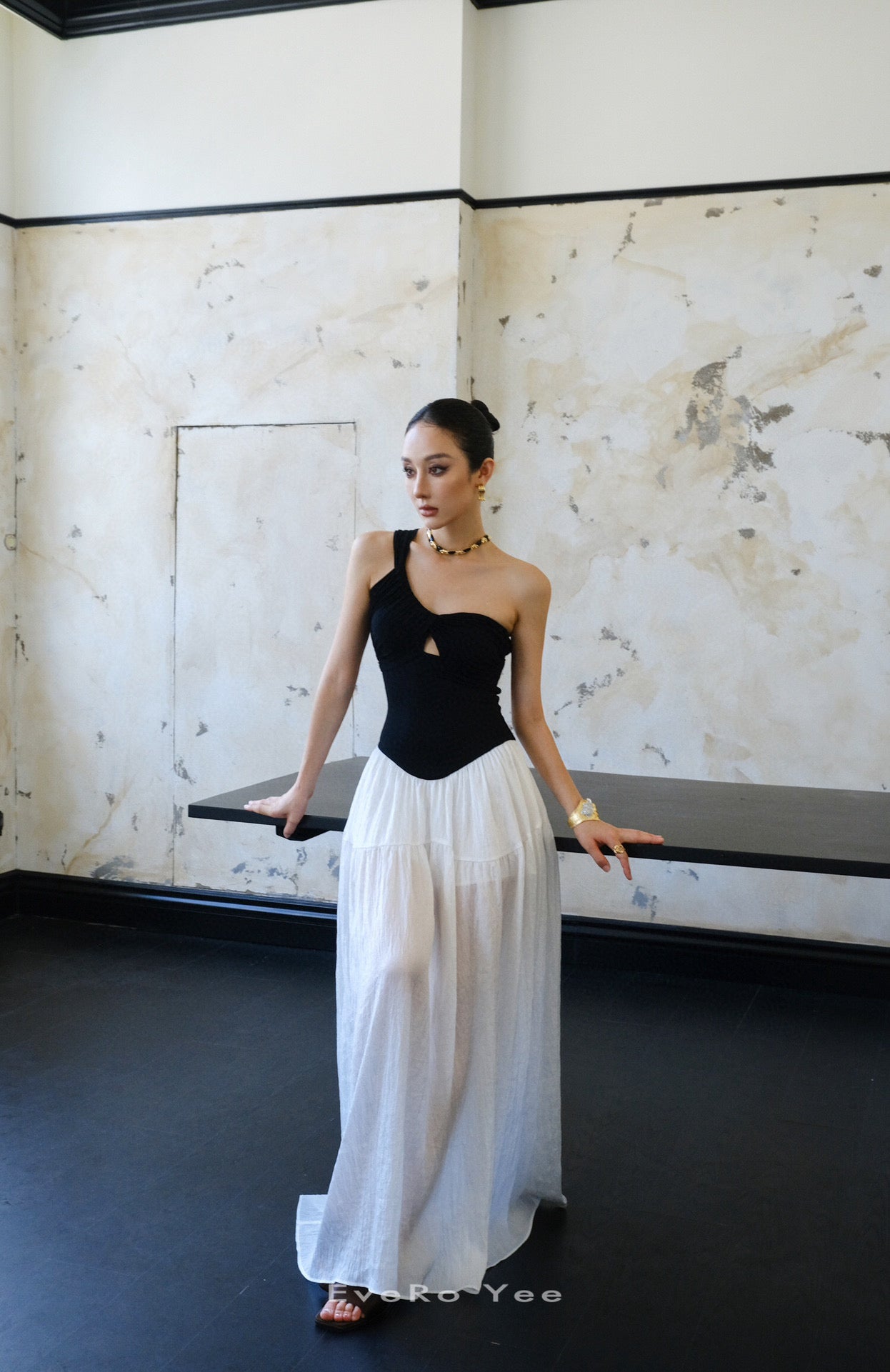 Asymmetrical One-Shoulder Maxi Dress