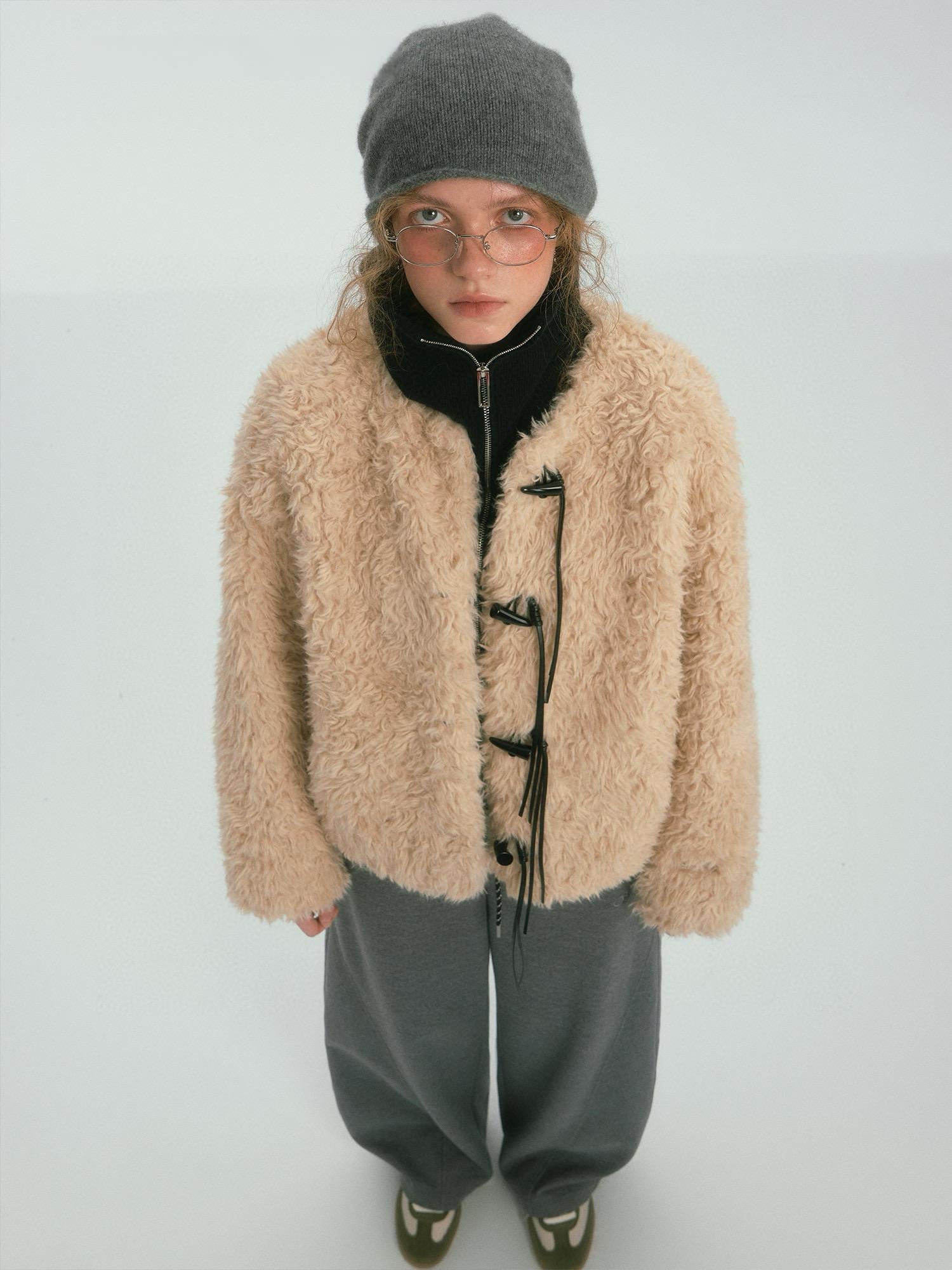 Cozy Faux Fur Winter Jacket with Toggles
