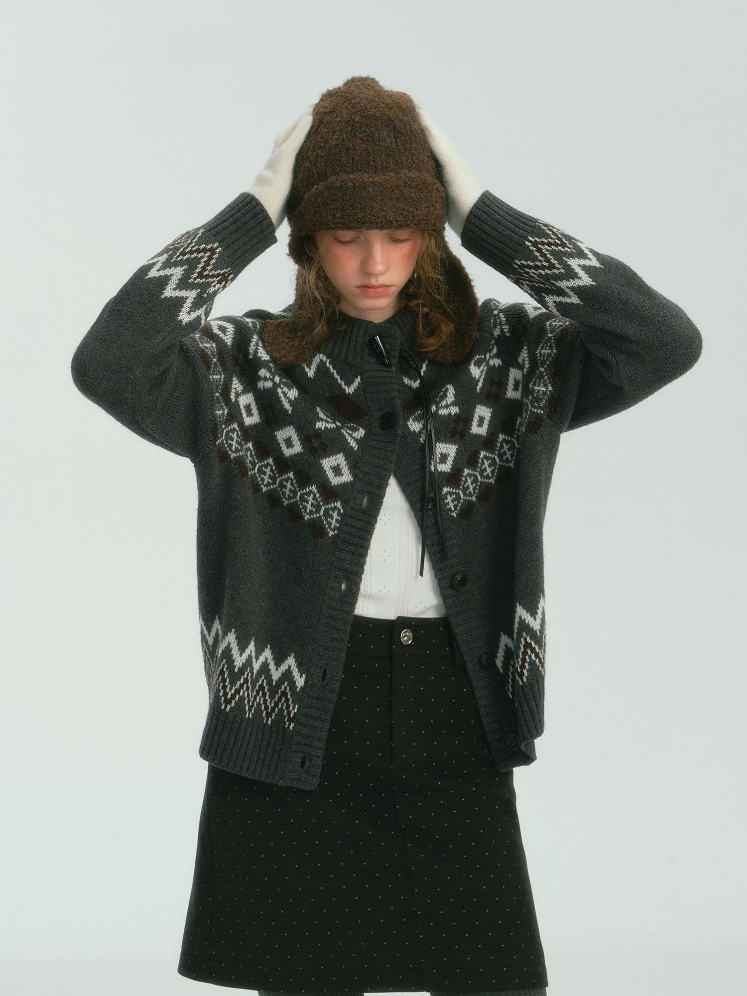 Vintage Fair Isle Knit Cardigan
