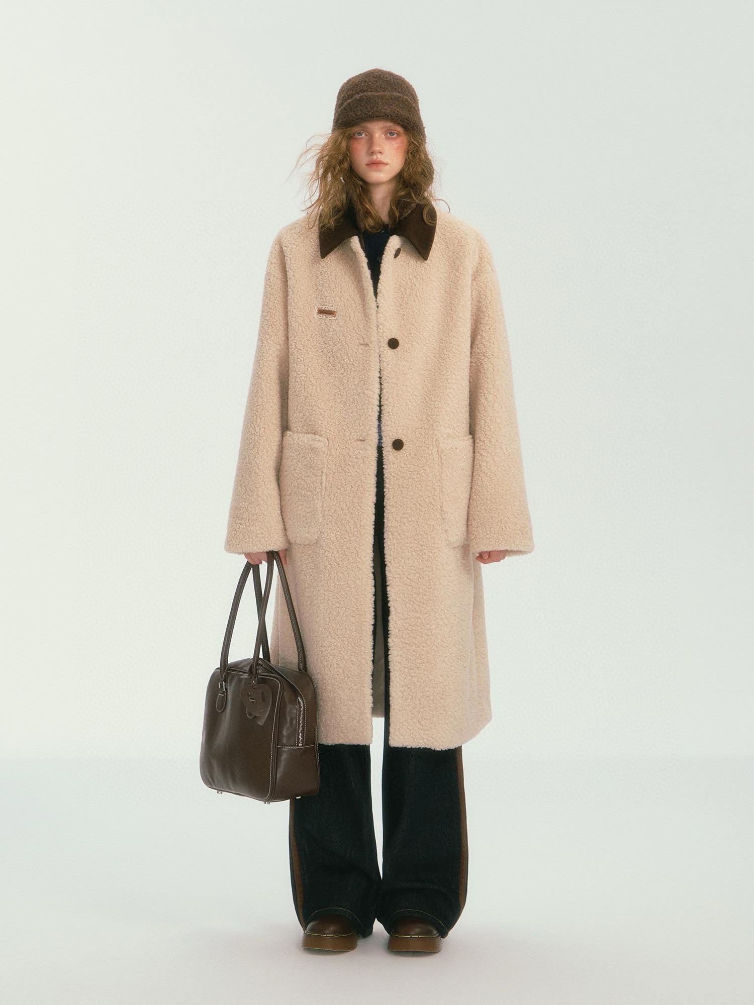 Leopard Collar Oversized Sherpa Coat