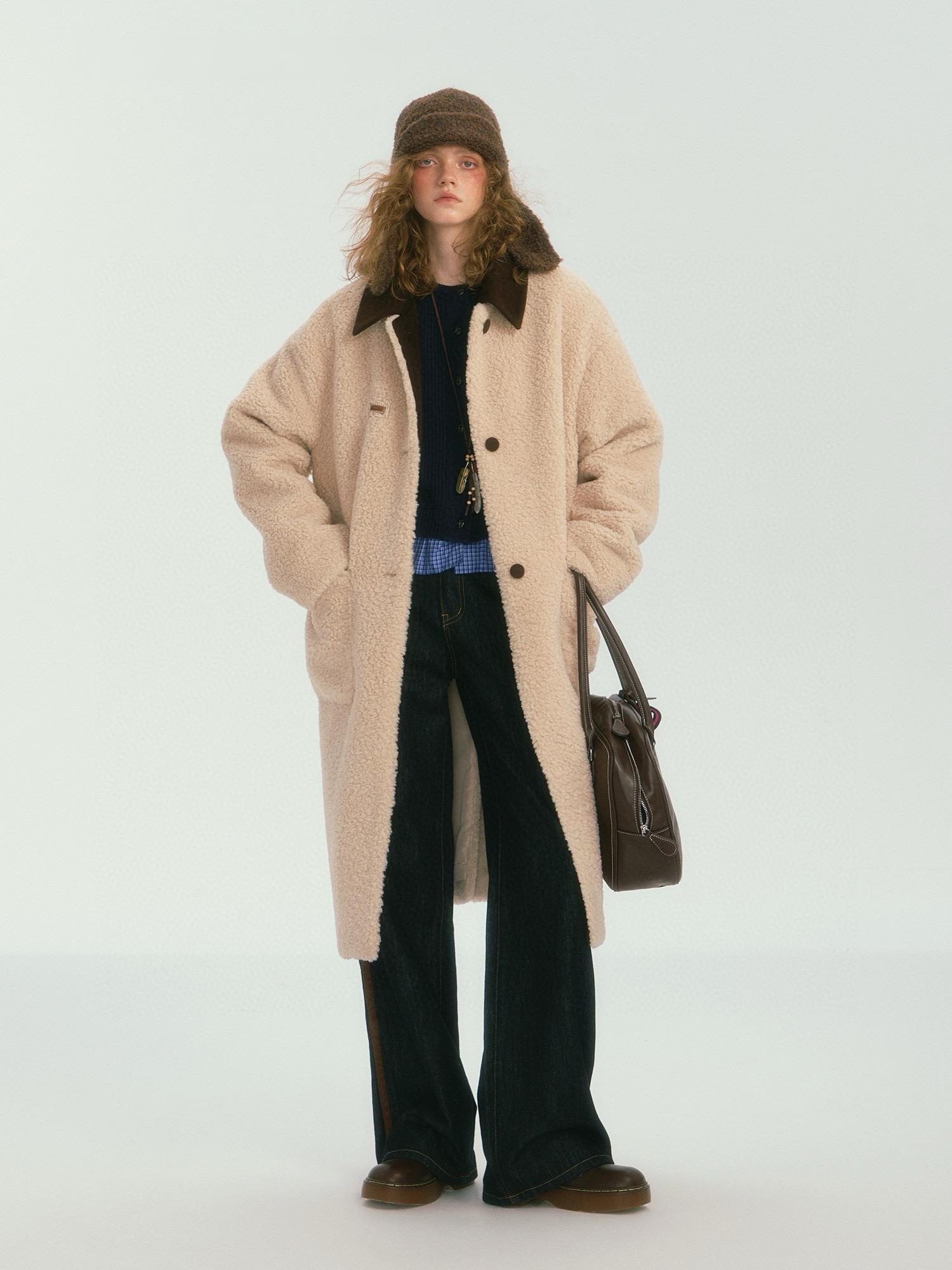 Leopard Collar Oversized Sherpa Coat