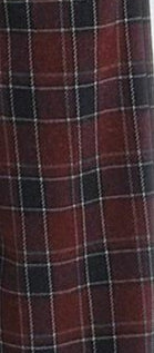Plaid Wide-Leg Adjustable Pants