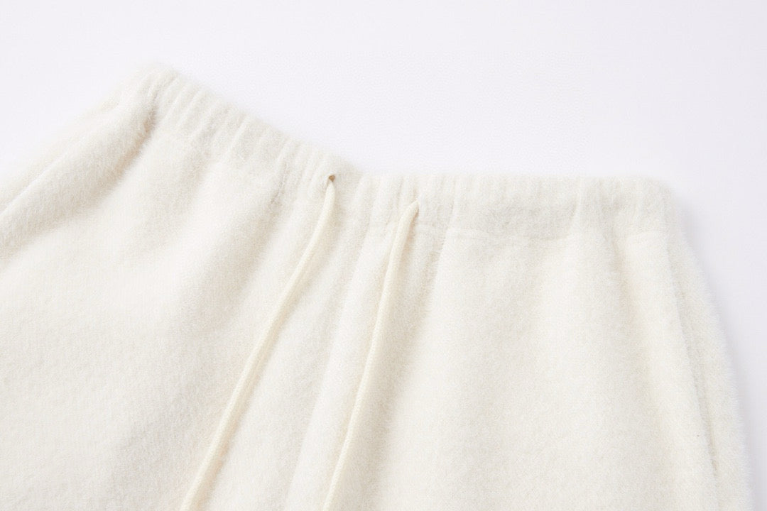 Cozy Brushed Wide-Leg Drawstring Pants