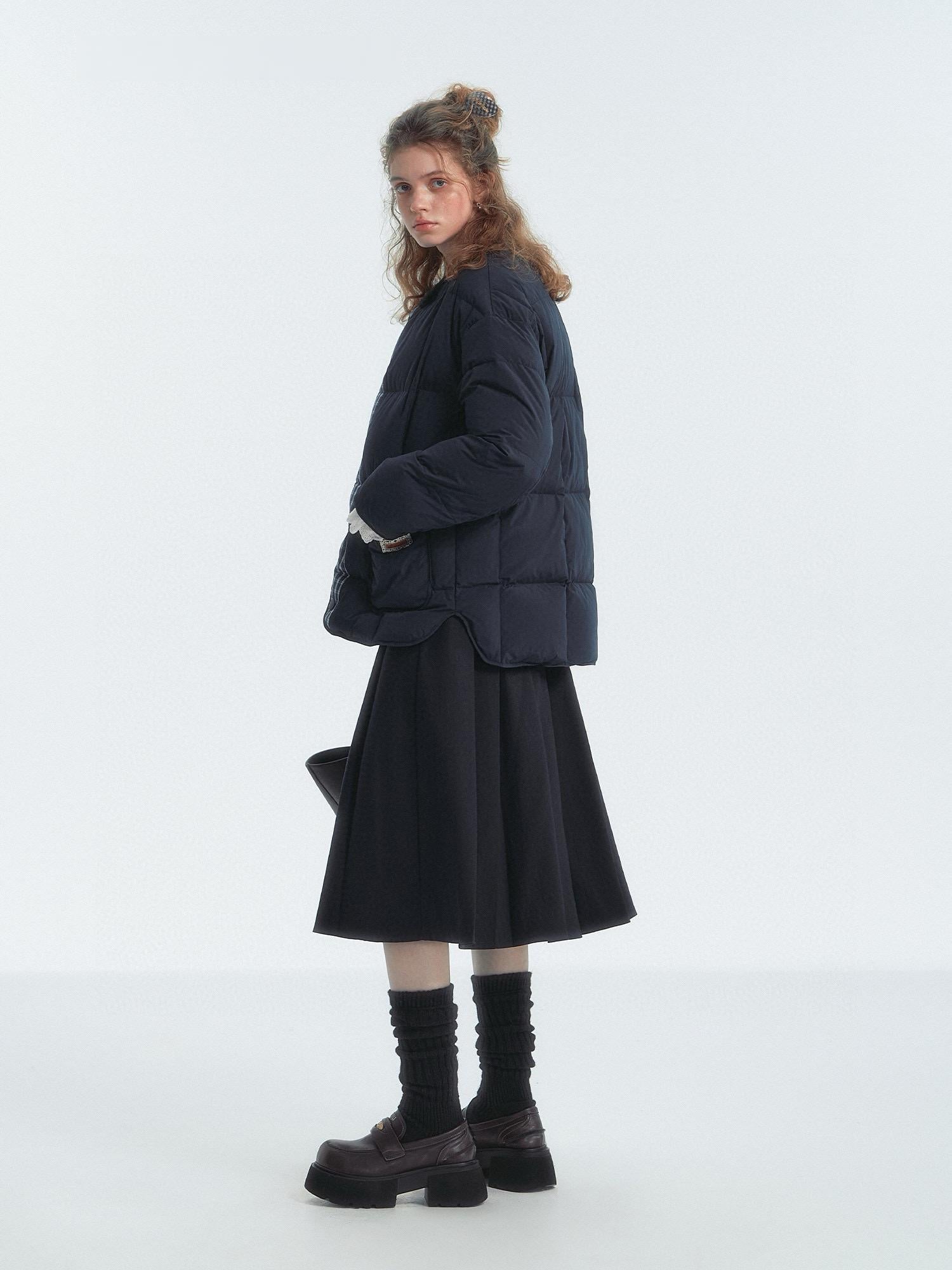 Preppy Style Pleated Midi Skirt