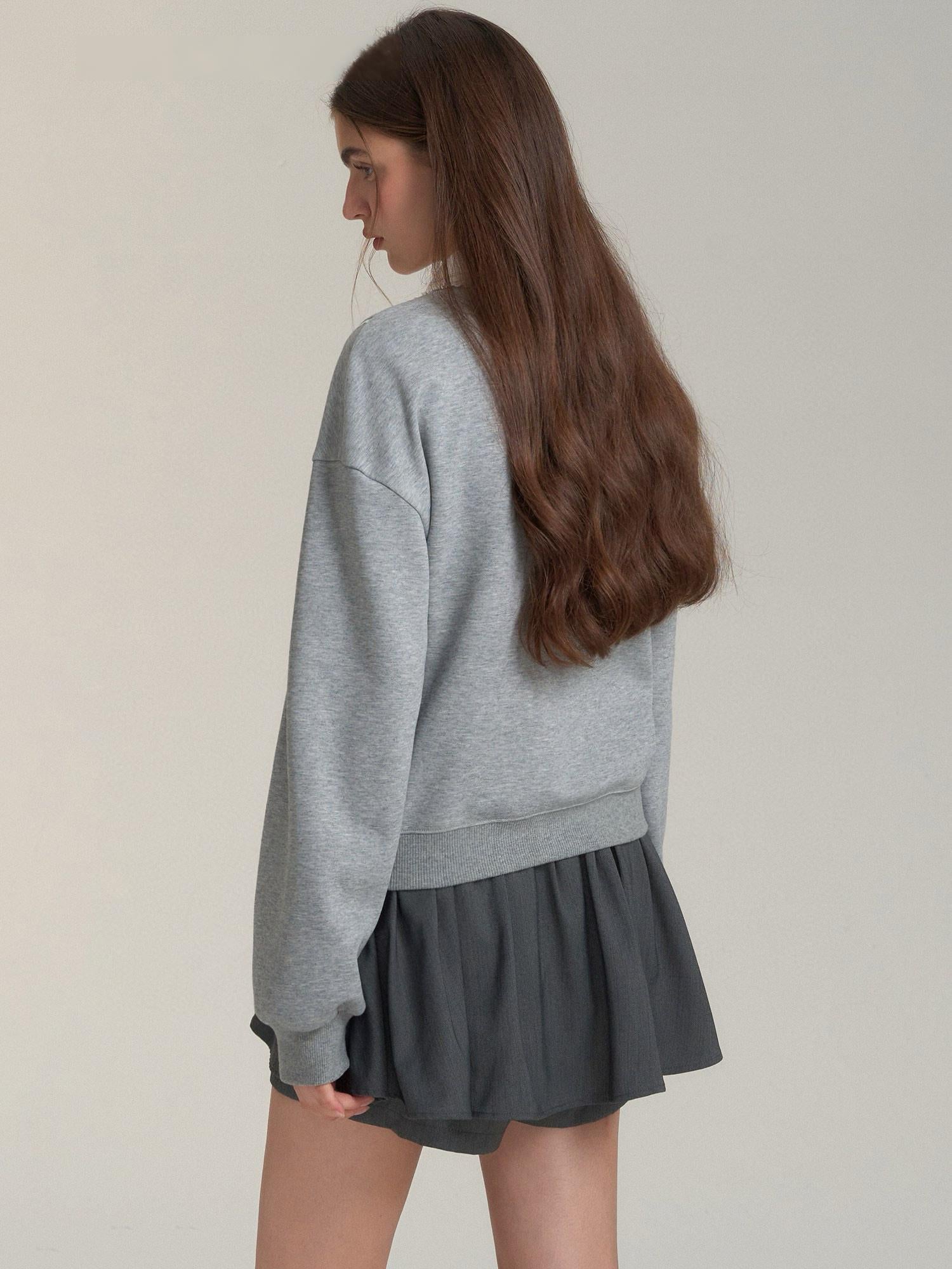 Lace Collar Polo Sweatshirt