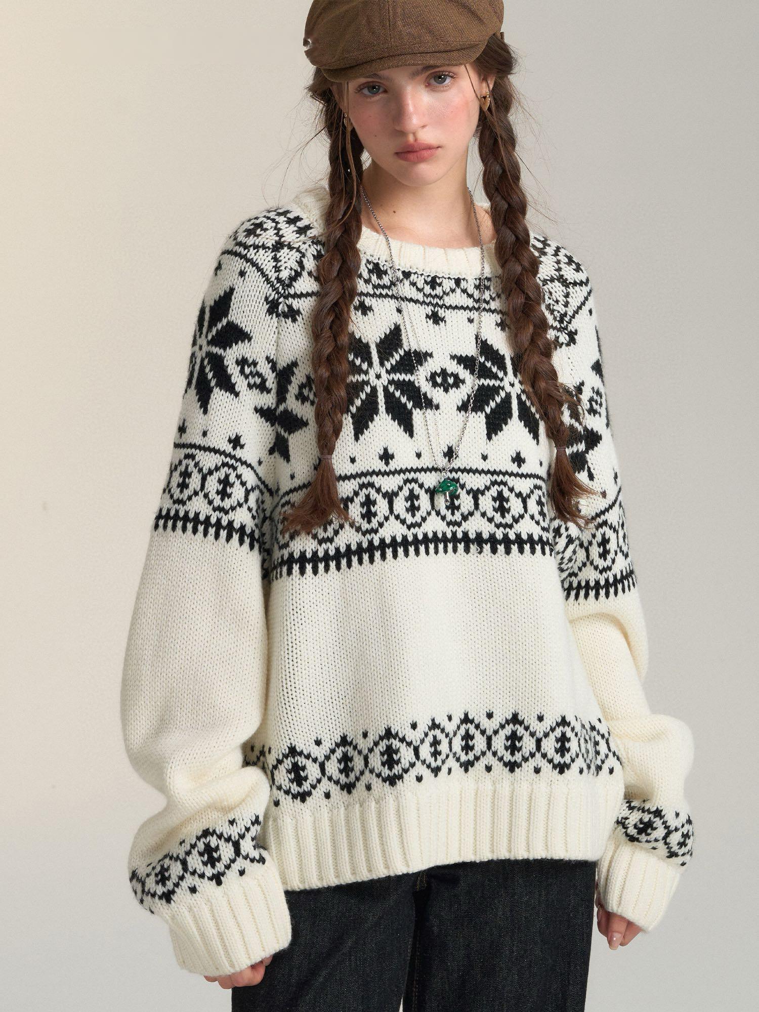 Nordic Oversized Wool Blend Sweater