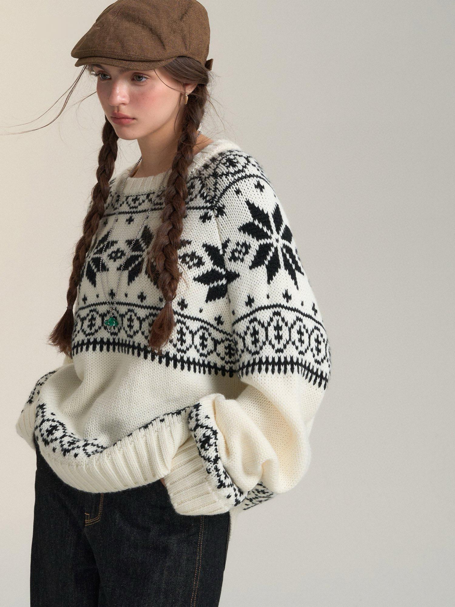 Nordic Oversized Wool Blend Sweater