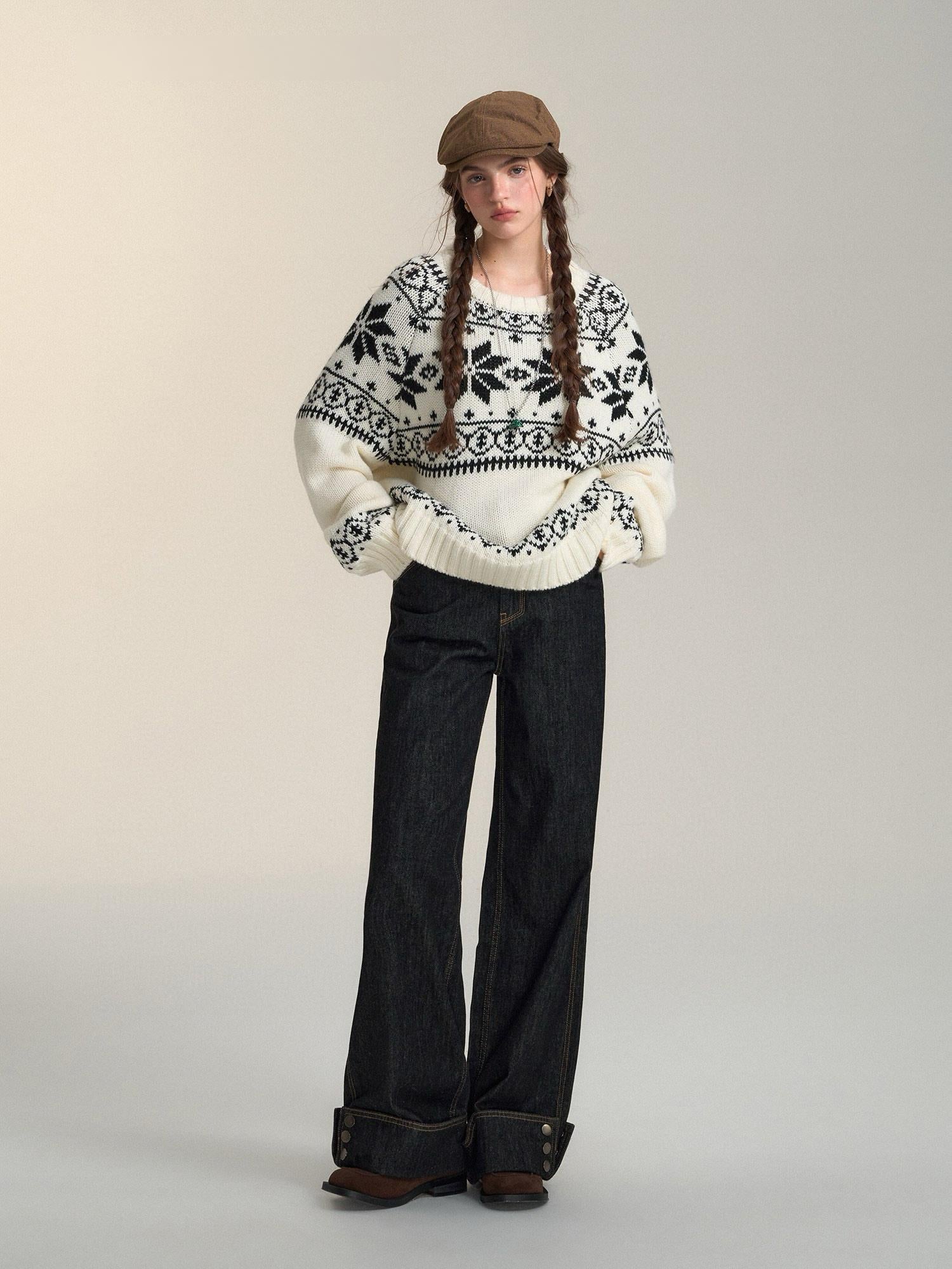 Nordic Oversized Wool Blend Sweater