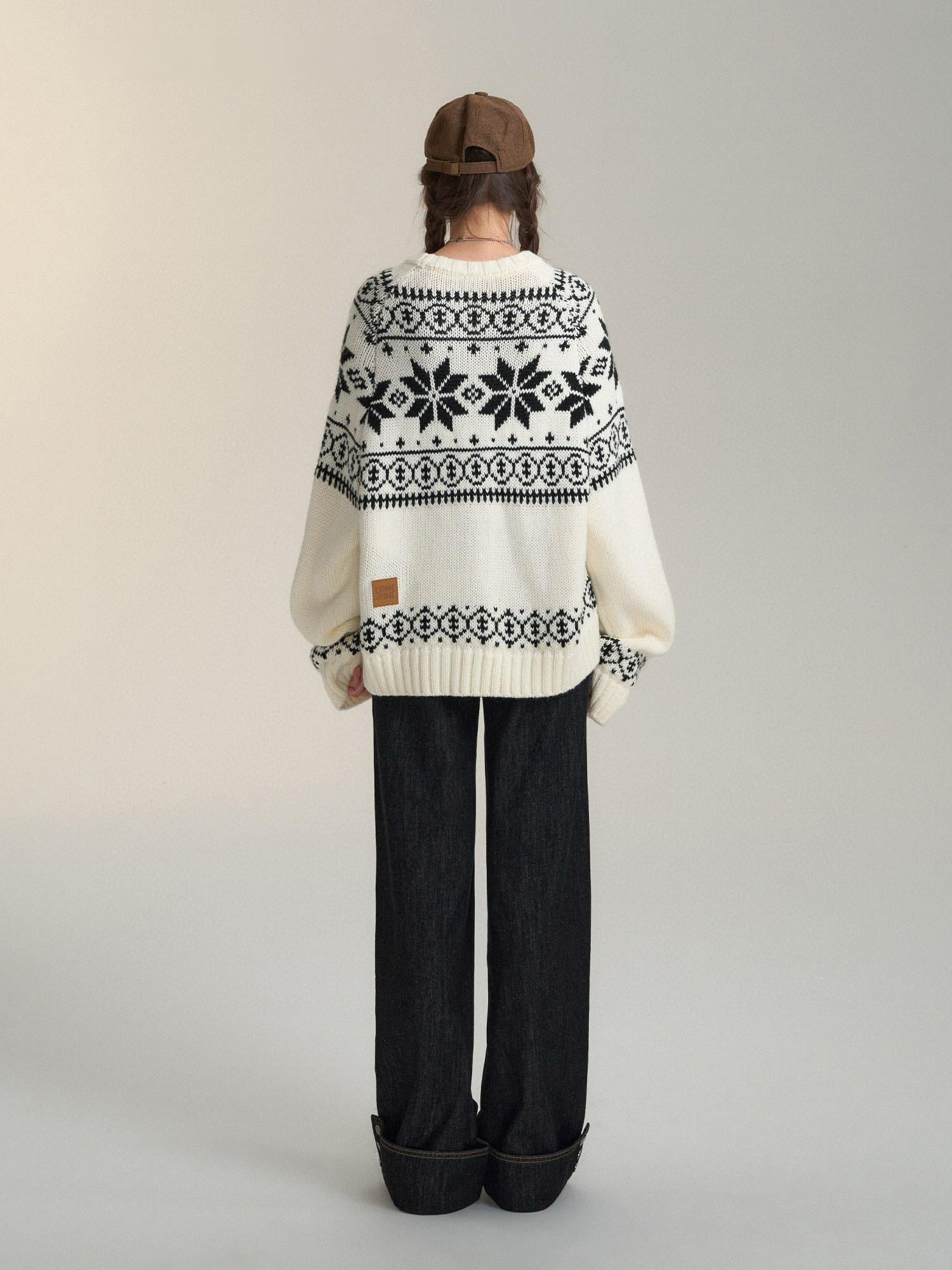 Nordic Oversized Wool Blend Sweater