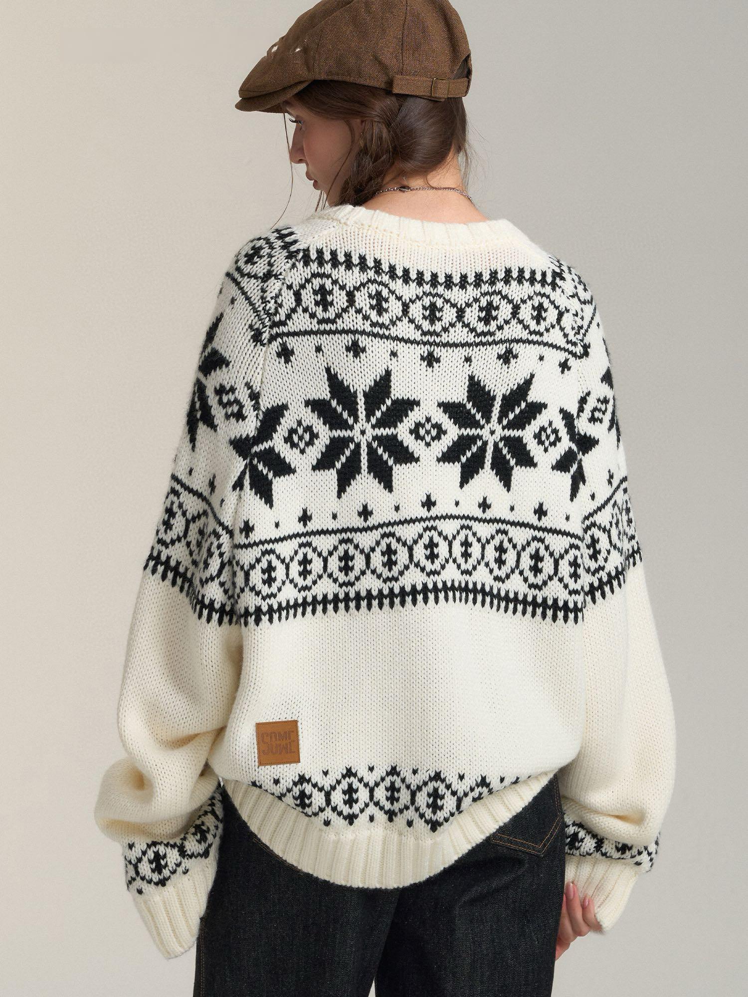 Nordic Oversized Wool Blend Sweater