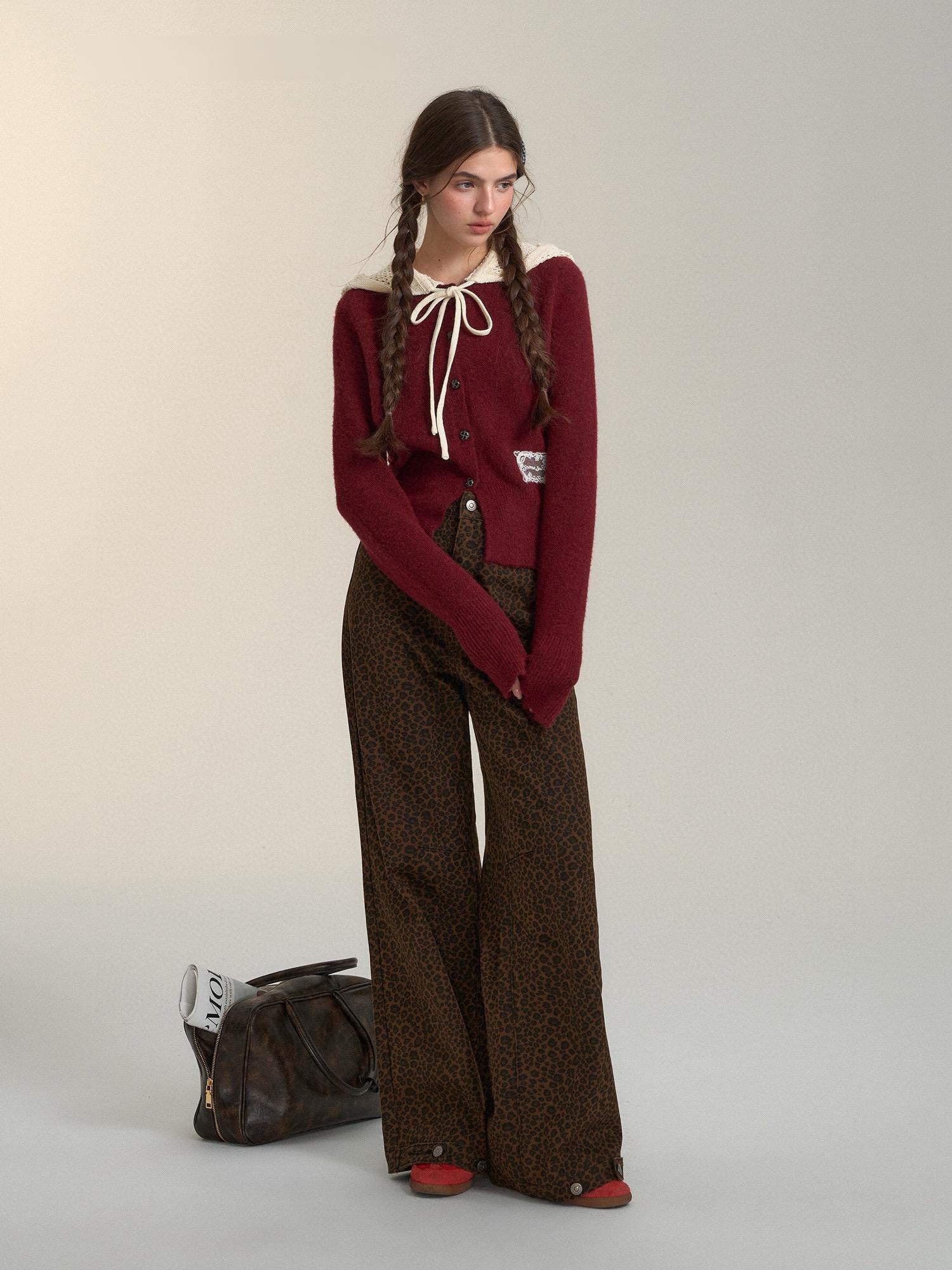 Lace-Trimmed Hooded Cardigan