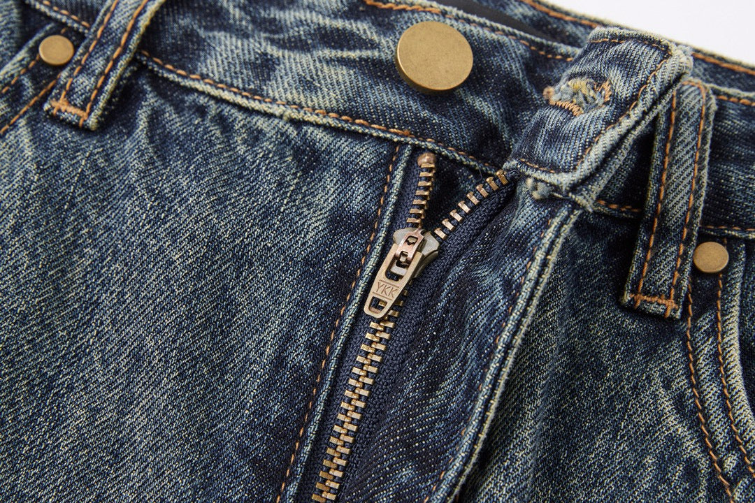 Vintage Bow Denim Midi Skirt