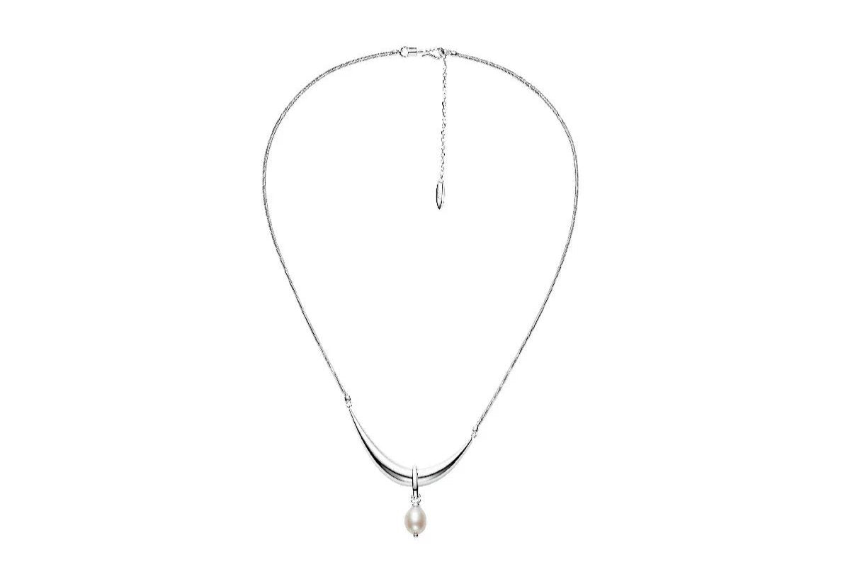 Pearl Smile Pendant Chain Necklace