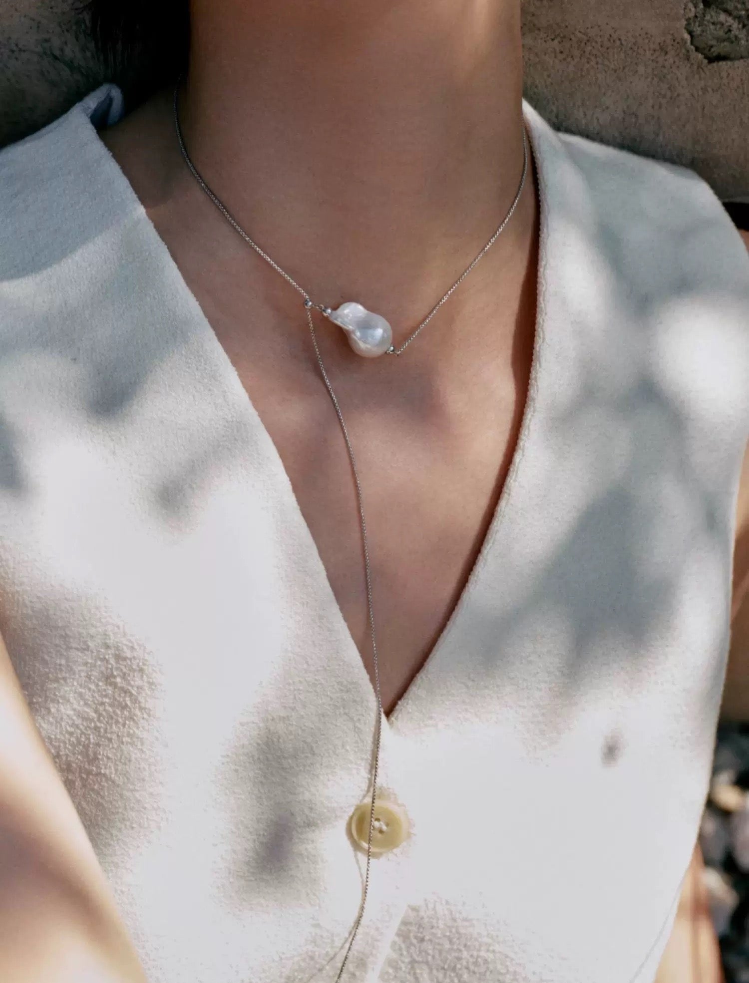 Baroque Pearl Chain Necklace