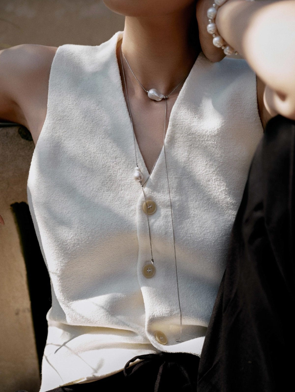 Baroque Pearl Chain Necklace