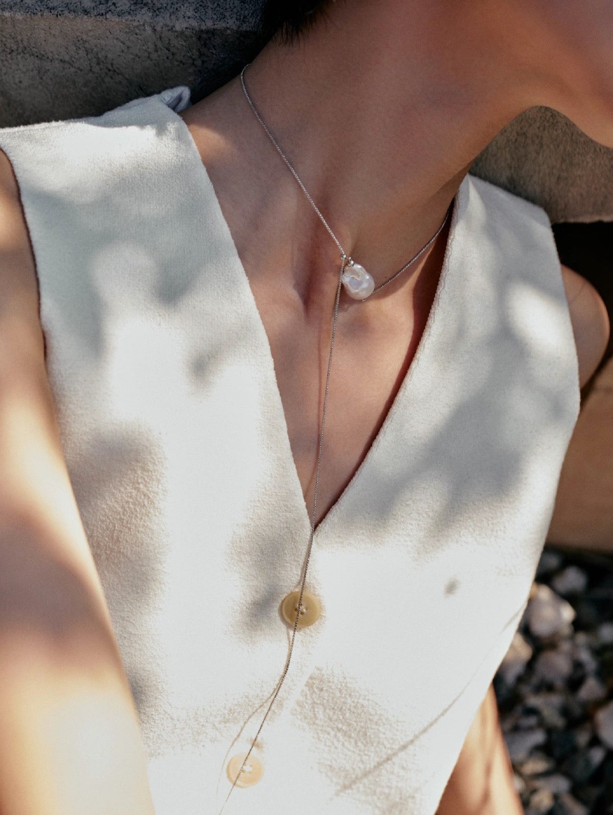 Baroque Pearl Chain Necklace
