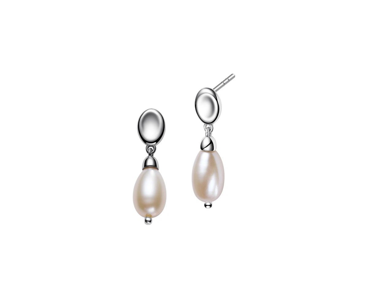 Pearl Charm Drop Earrings
