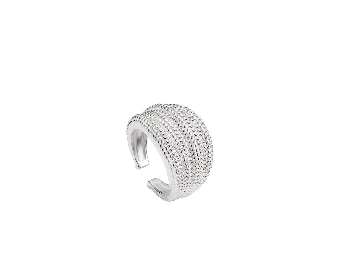 Woven Open Silver Ring