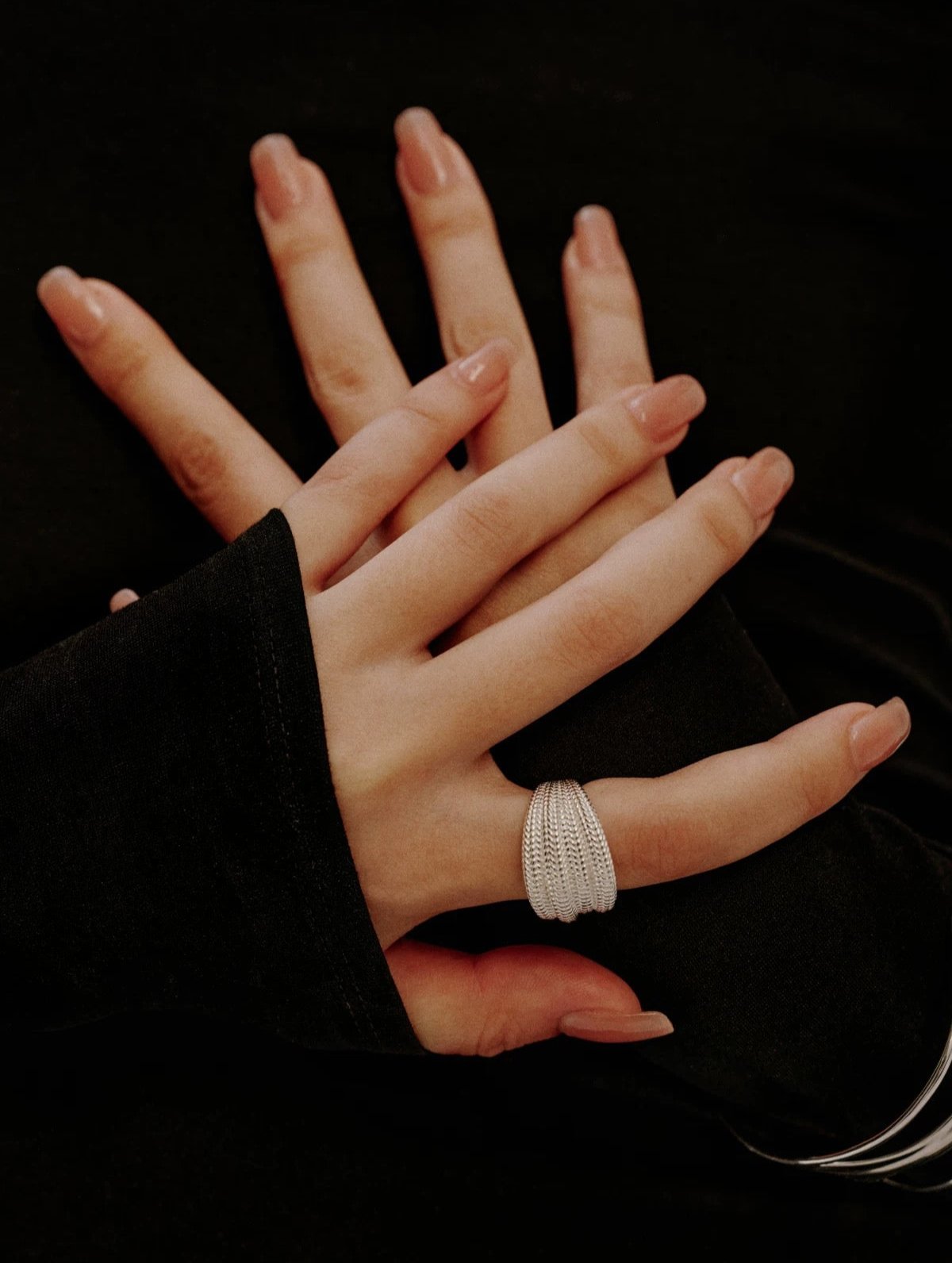 Woven Open Silver Ring