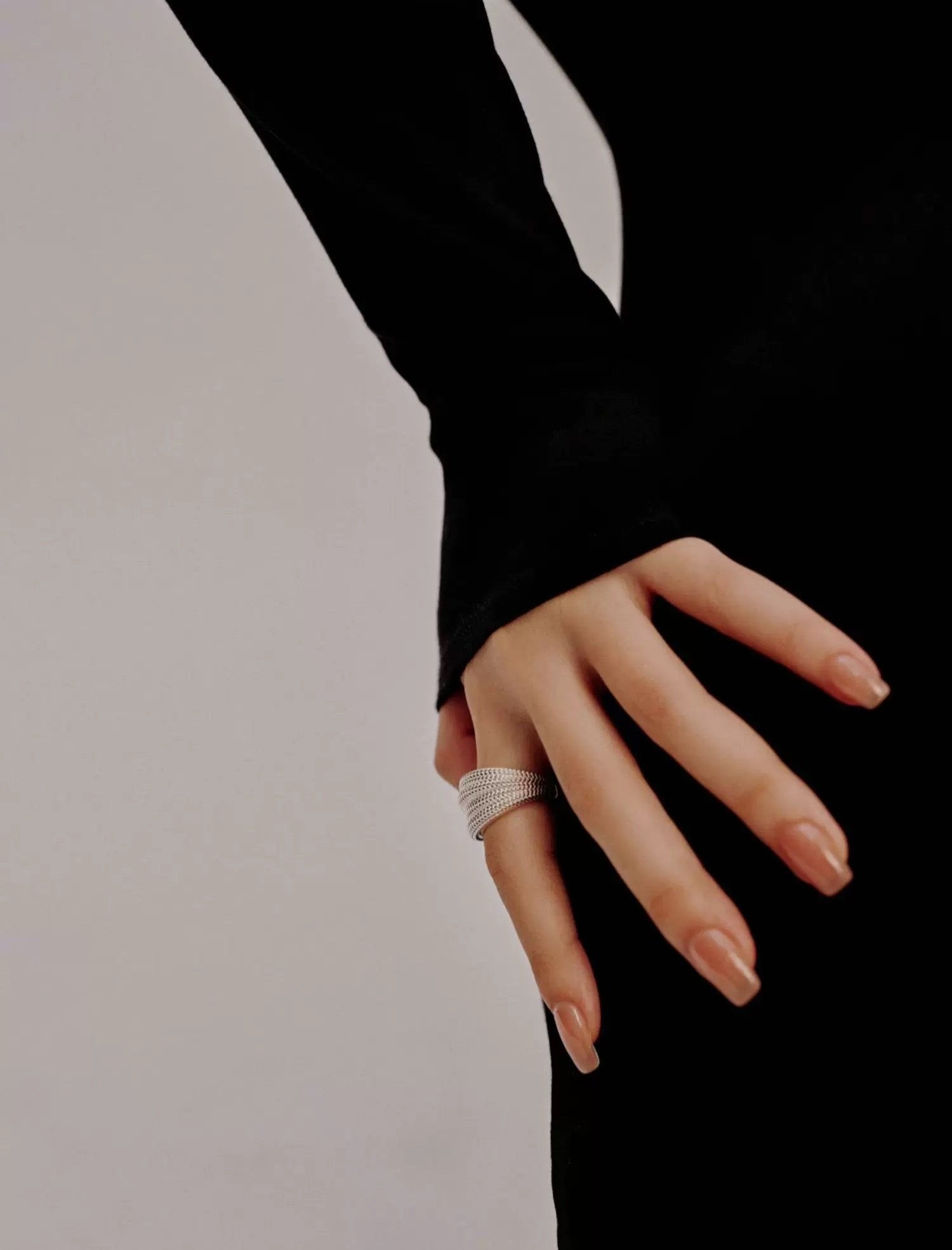 Woven Open Silver Ring