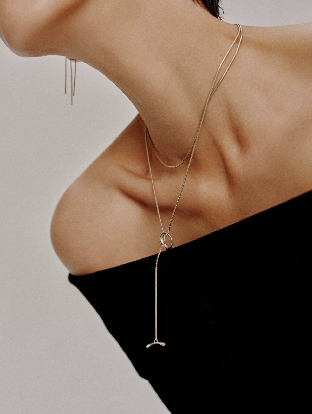 Long Chain OT Clasp Necklace